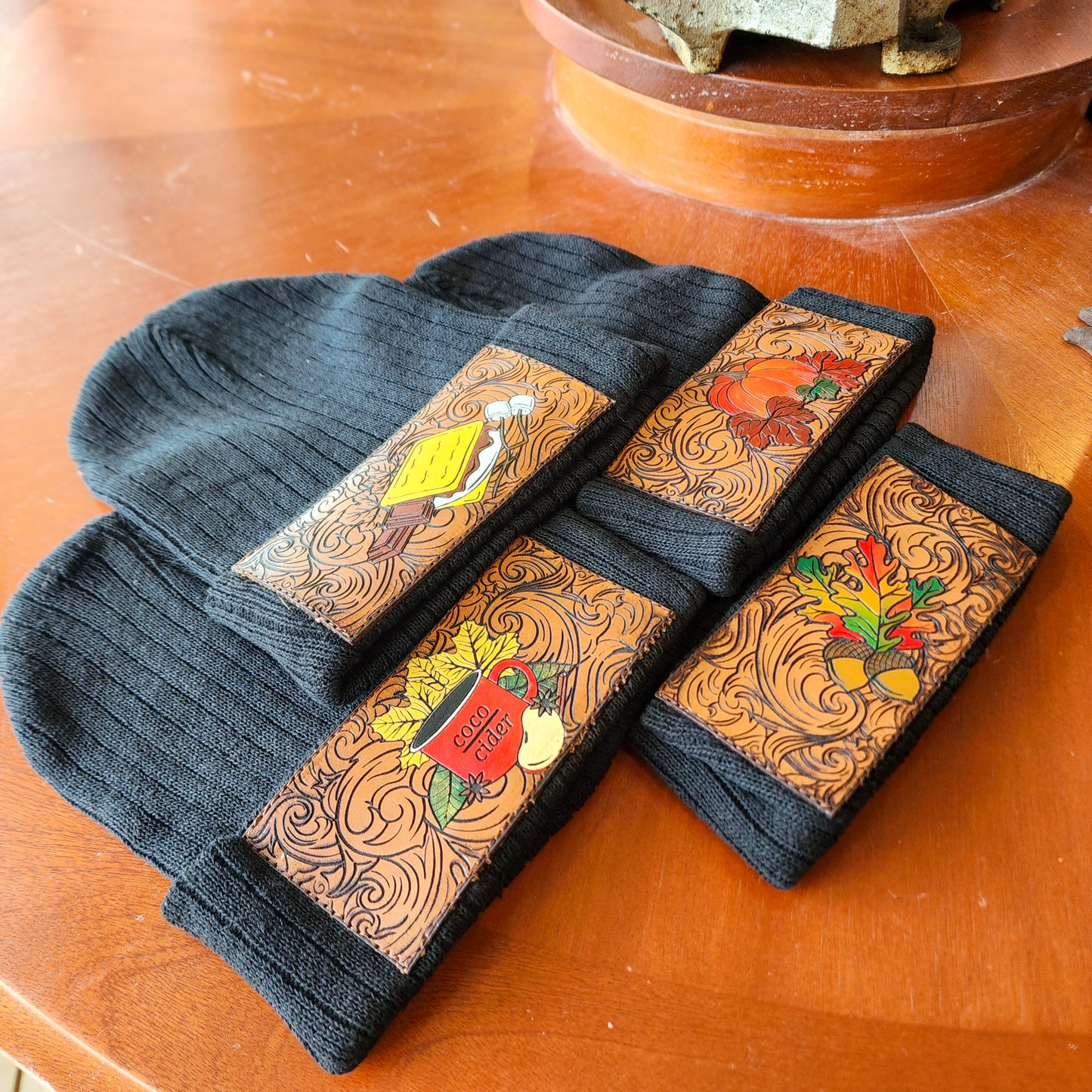 AUTUMN ACORN LEAF BEANIEThe Shoe Man With Angels Custom Creations