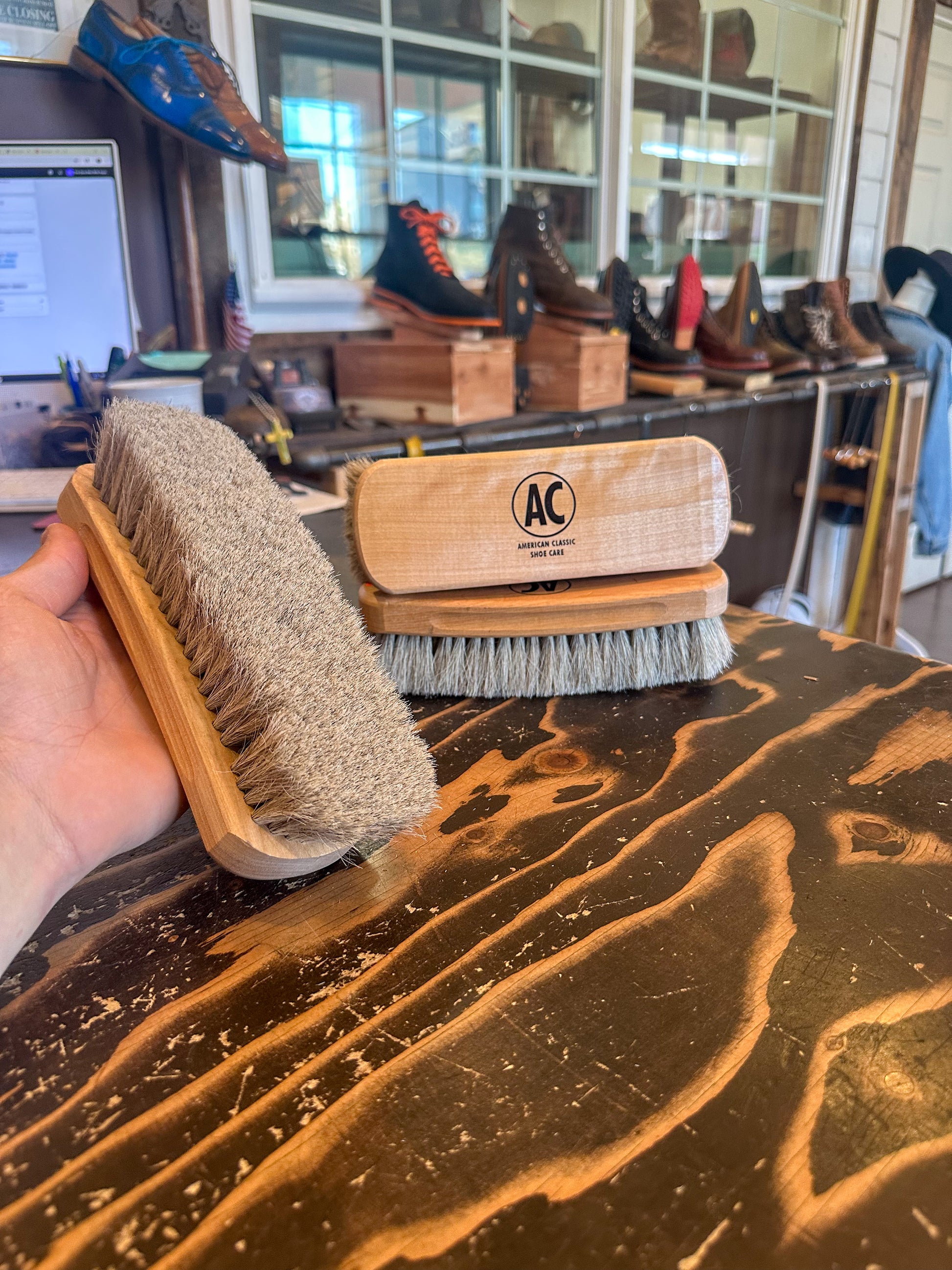 American Classic Large Horsehair BrushThe Shoe Man With Angels Custom Creations