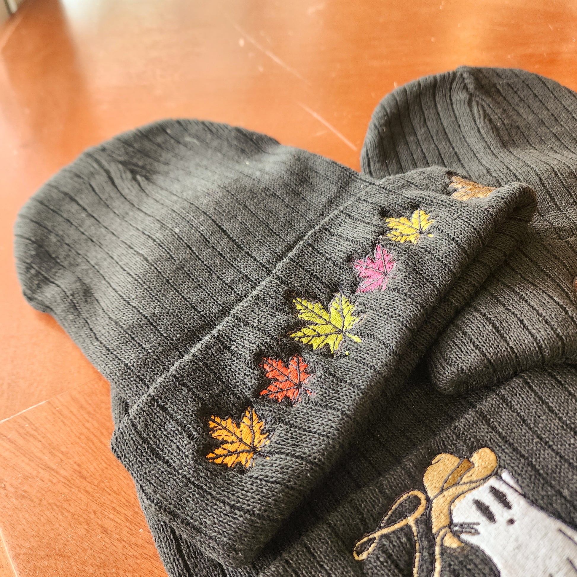 EMBRIODERED FALL LEAF BEANIEThe Shoe Man With Angels Custom Creations