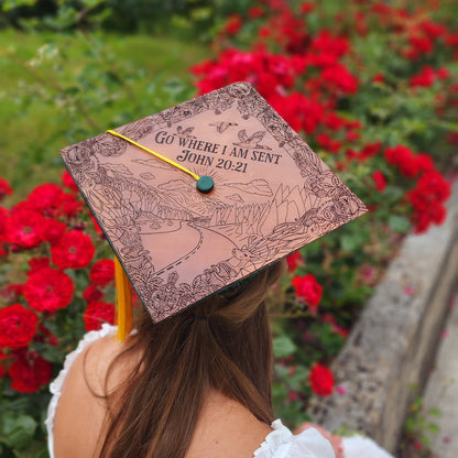 Custom Leather Graduate CapThe Shoe Man With Angels Custom Creations