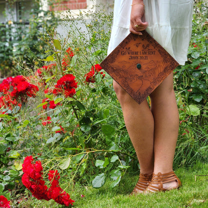 Custom Leather Graduate CapThe Shoe Man With Angels Custom Creations