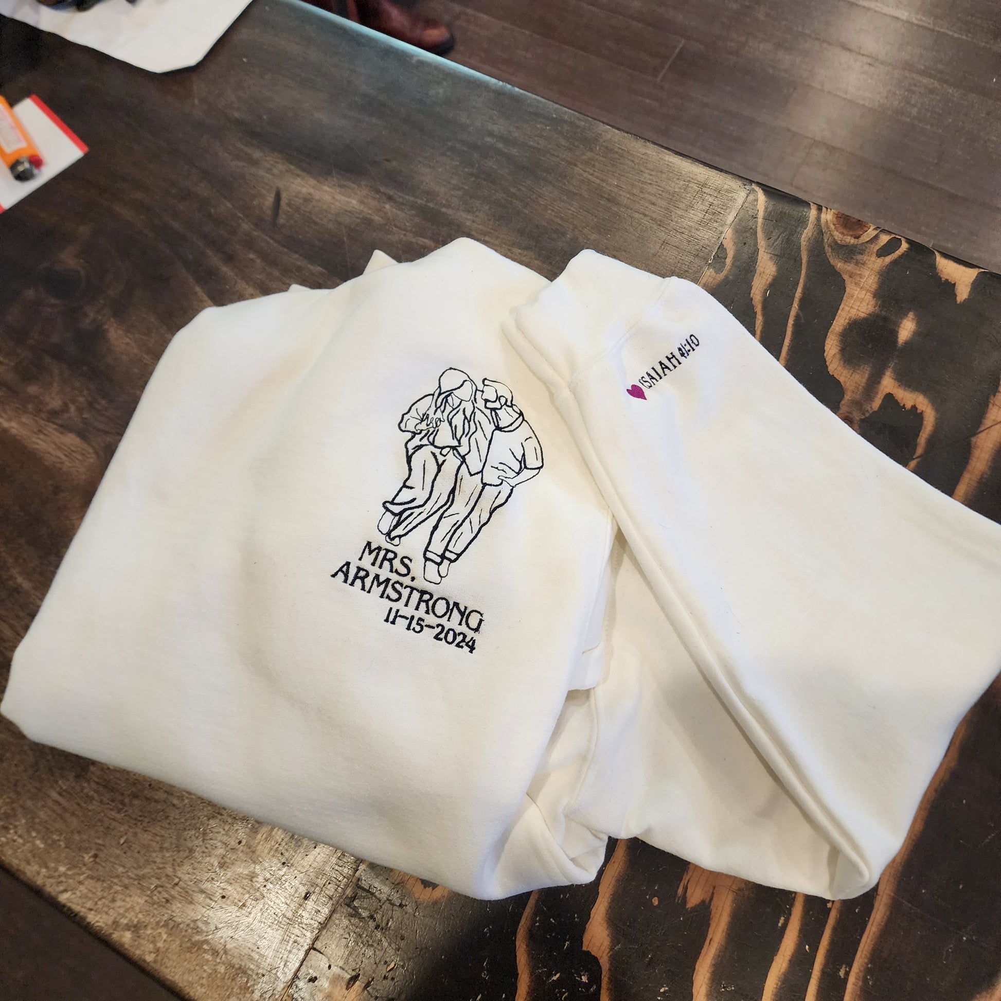 Custom Embroidery for Sweatshirts, Hoodies, & JacketsThe Shoe Man With Angels Custom Creations