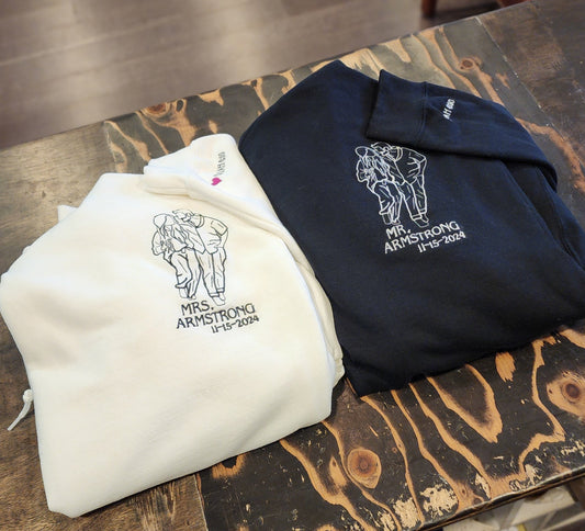 Custom Embroidery for Sweatshirts, Hoodies, & JacketsThe Shoe Man With Angels Custom Creations