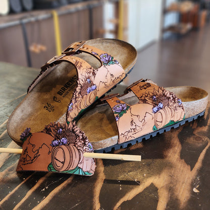 Custom Handcrafted Leather Hairpin - PaintedThe Shoe Man With Angels Custom Creations