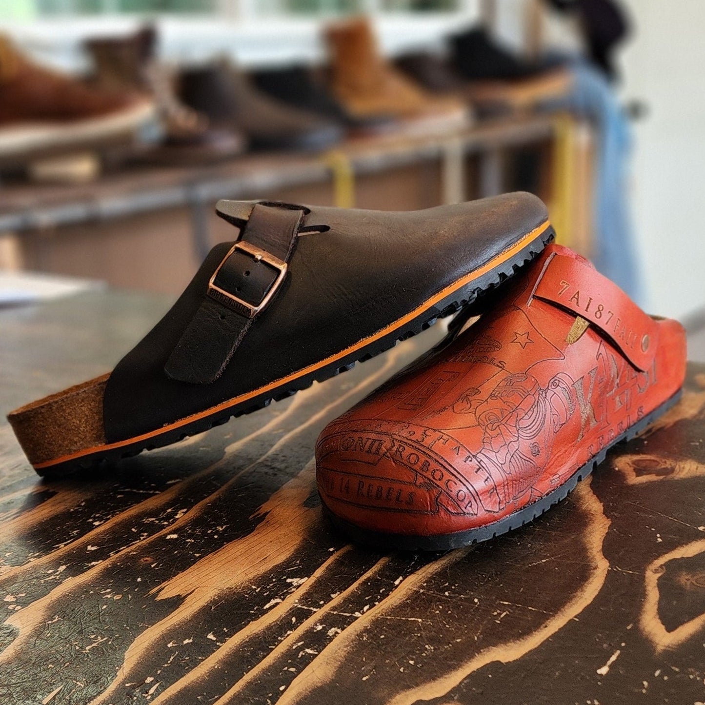 Custom Leather ClogsThe Shoe Man With Angels Custom Creations