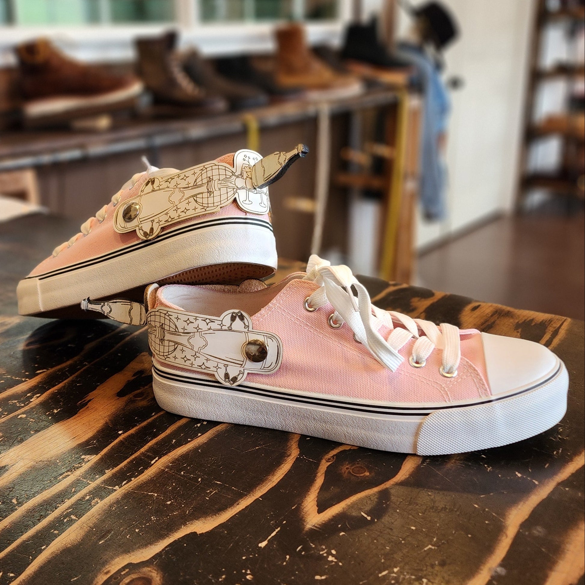 Custom Leather Sneaker SpursThe Shoe Man With Angels Custom Creations